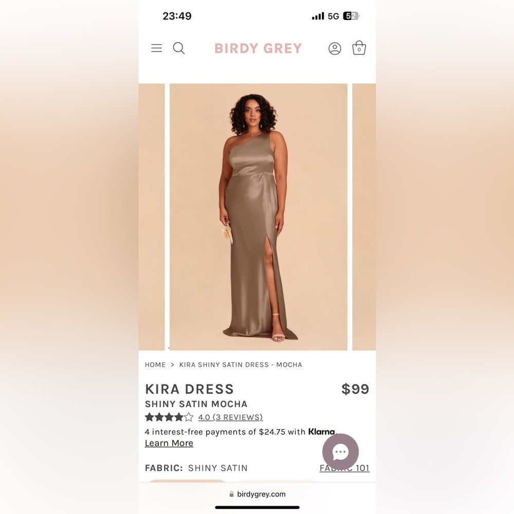 Birdy Grey - Satin Mocha Bridesmaids Dress